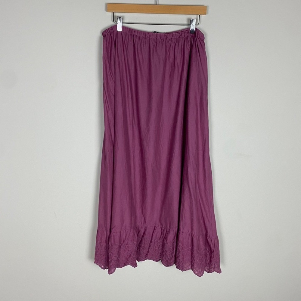Gudrun Sjoden Petticoat Skirt Womens XL Slip Organic Cotton Eyelet Maxi Prairie